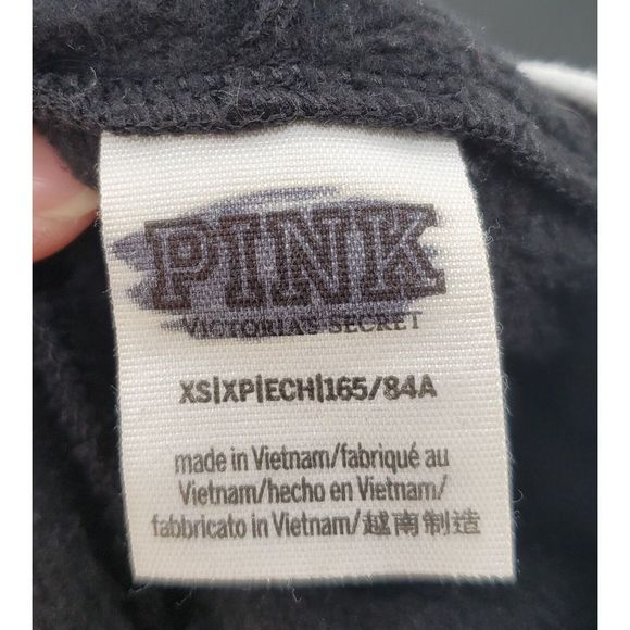 Victoria's Secret Pink Cropped Hoodie Women's XS X-Small Long Sleeve Sweatshirt - Picture 4 of 4
